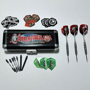 Dart World Piranha Tungsten Steel Tip Darts Set Case Sons of Anarchy Flights